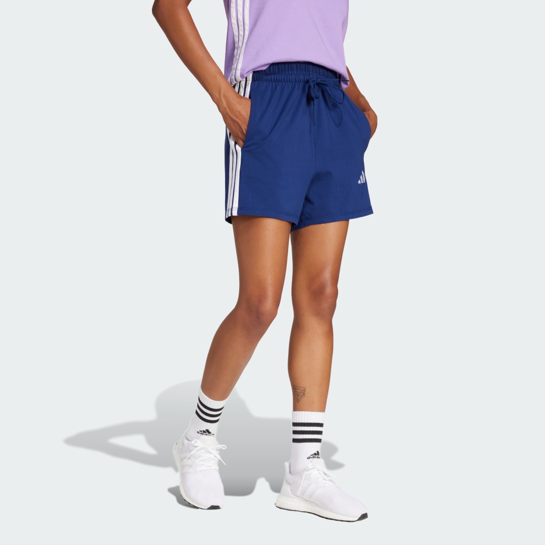 Šortky adidas Performance Cotton Shorts with Side Stripes Modrá | JD0913, 1