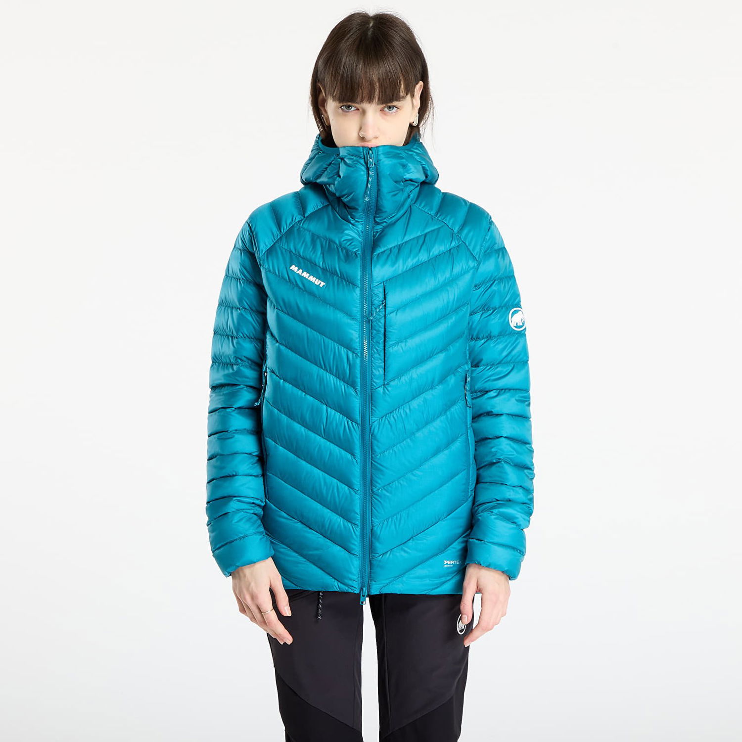 Prešívaná bunda Mammut Broad Peak IN Hooded Puffer Jacket Tyrkysová | 1013-02962 deep teal-black, 1
