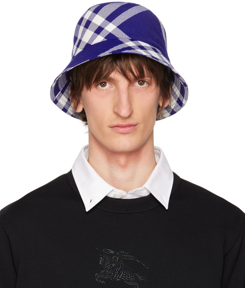 Šiltovka Burberry Check Bucket Hat Navy | 8079490, 0