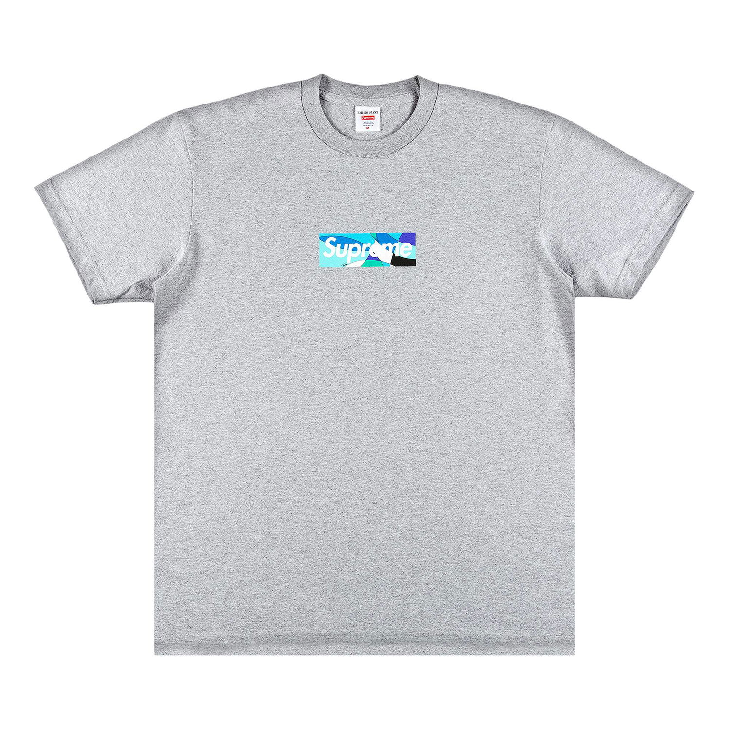 Tričko Supreme Emilio Pucci x Box Logo Tee 'Heather Grey/Blue' Šedá | SS21T4 HEATHER GREY BLUE, 1
