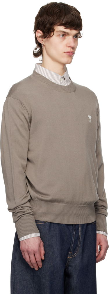 Sveter AMI AMI Paris Ami de Coeur Crew Neck Wool Sweater Hnedá | HKS121.KN0025, 1