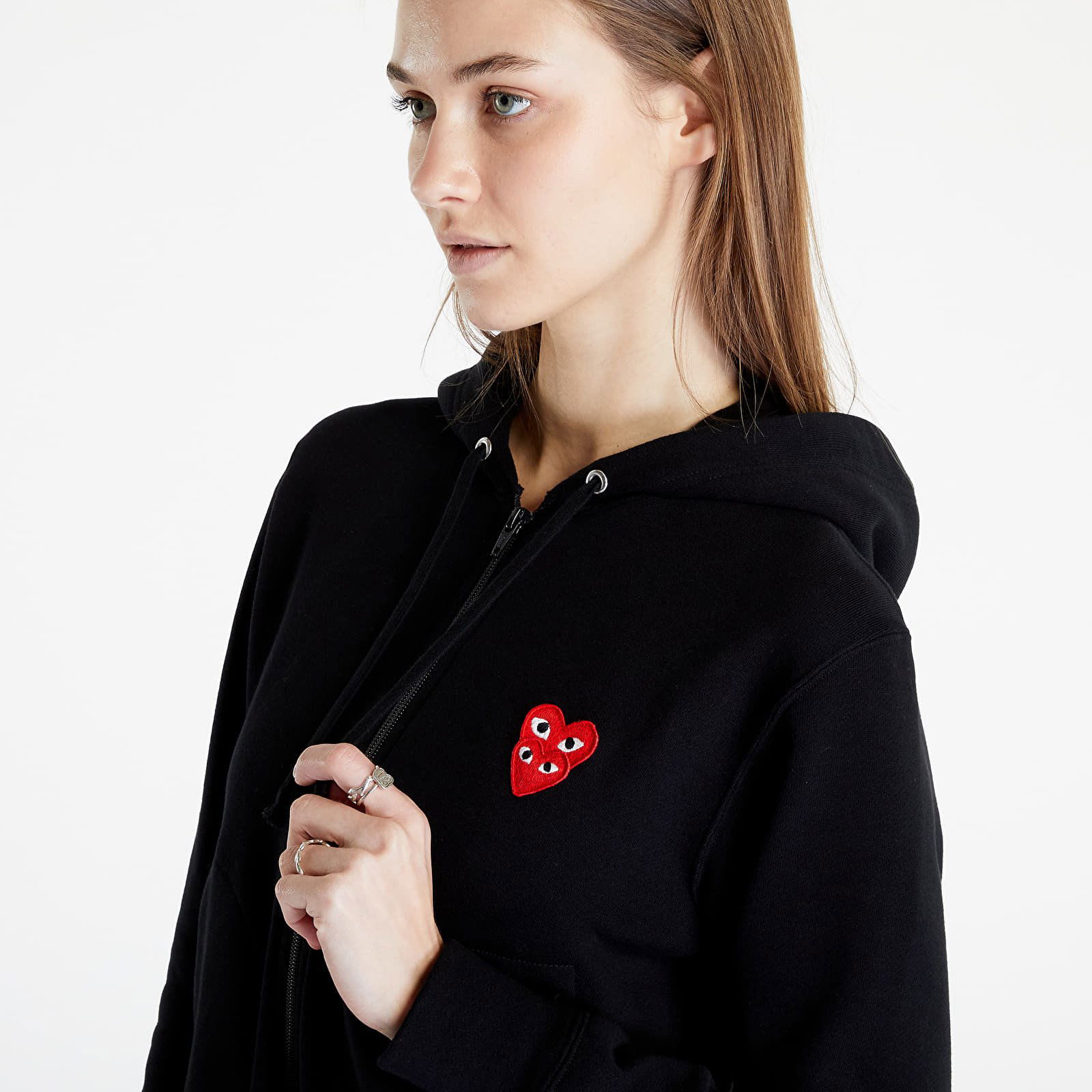 Double Heart Zip Hoodie