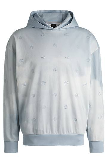 Mikina BOSS Double B Monogram Hoodie Modrá | 50531740, 0