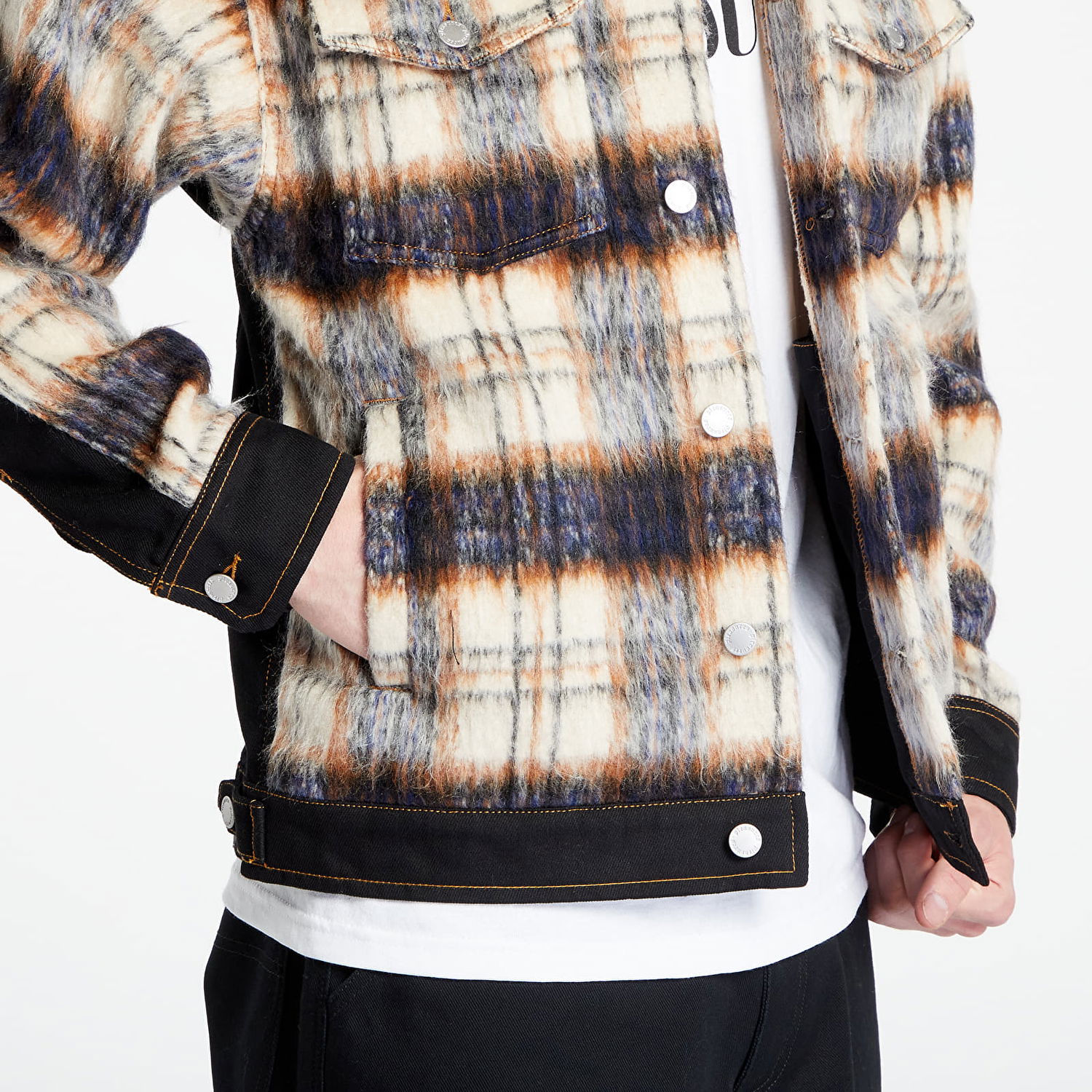 Bunda Pleasures Mental Trucker Jacket Ružová | P23W027 BLACK, 1