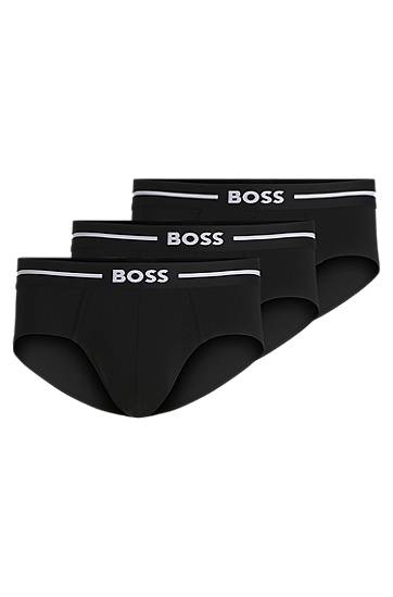 Boxerky BOSS Three-pack of stretch-cotton trunks with logo waistbands Čierna | 50510679