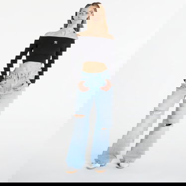 Crop Top adidas Performance ESSENTIALS Rib Off Shoulder Long Sleeve Crop Top Čierna | KE3150, 3