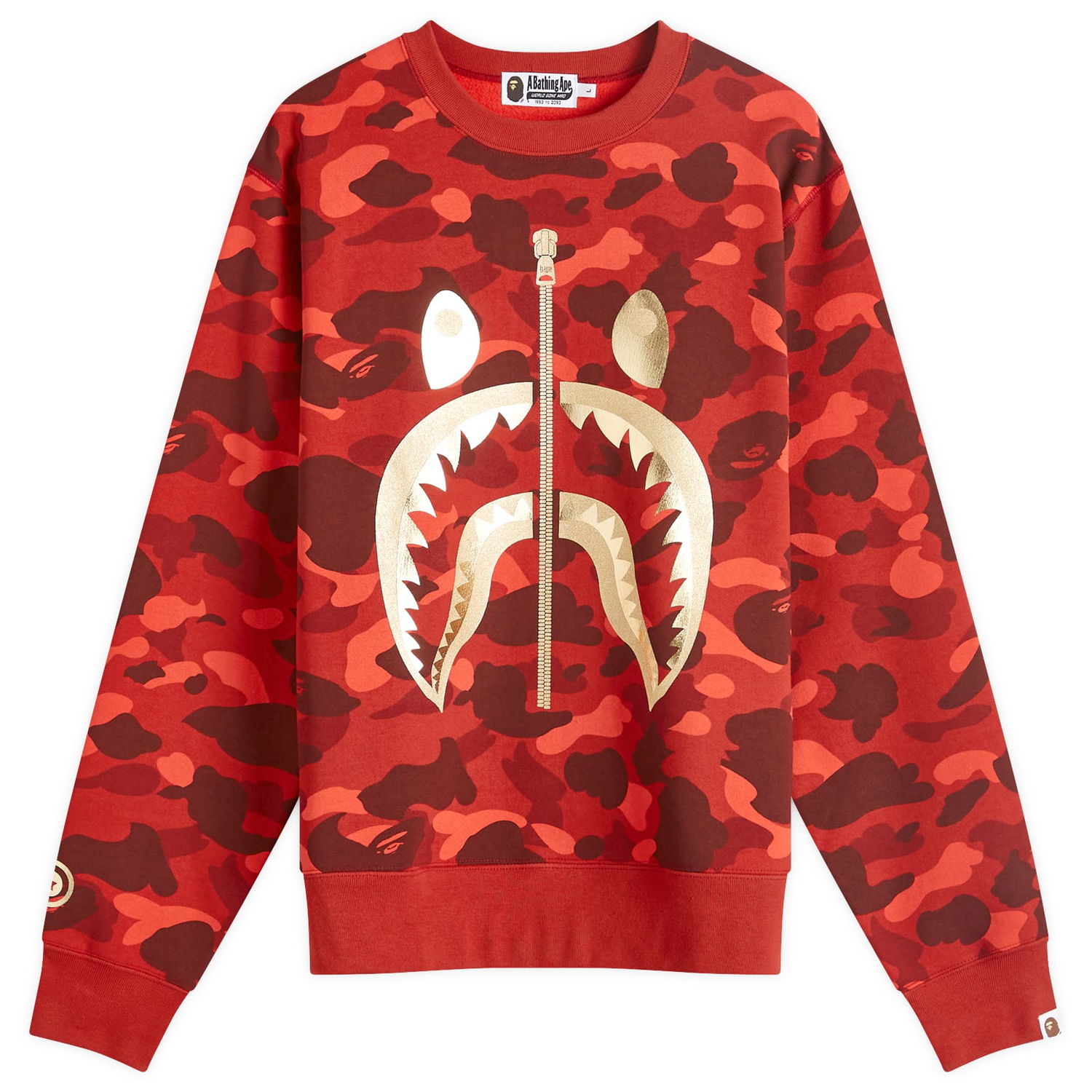 Mikina BAPE A Bathing Ape Colour Camo Shark Crew Sweat Červená | 001SWK301003M-RED, 0