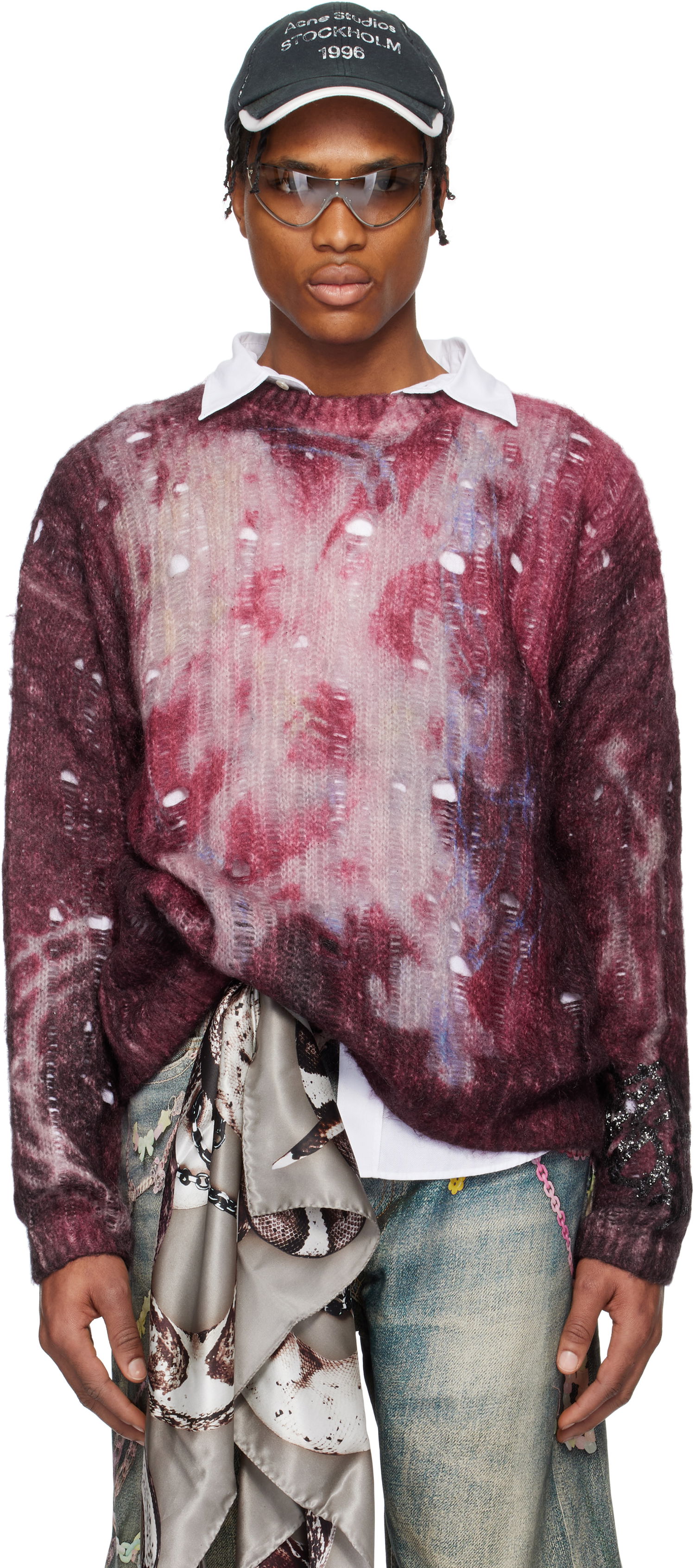 Sveter Acne Studios Acne Studios Printed Knit Sweater Fialová | B60359-, 0