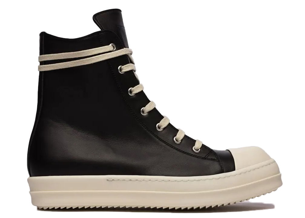 Tenisky a topánky Rick Owens Leather High Top Black Cream Čierna | RU01B1890/RU02B2890, 0