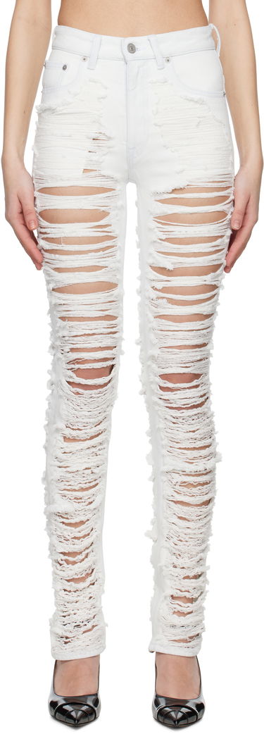 Džínsy Maison Margiela MM6 Maison Margiela 5-Pocket Shredded Jeans Biela | S62LB0185 M30018, 0