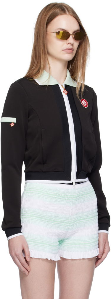 Bunda Casablanca Casablanca Viscose Cropped Track Jacket Čierna | WPF25-JTP-378-01, 1