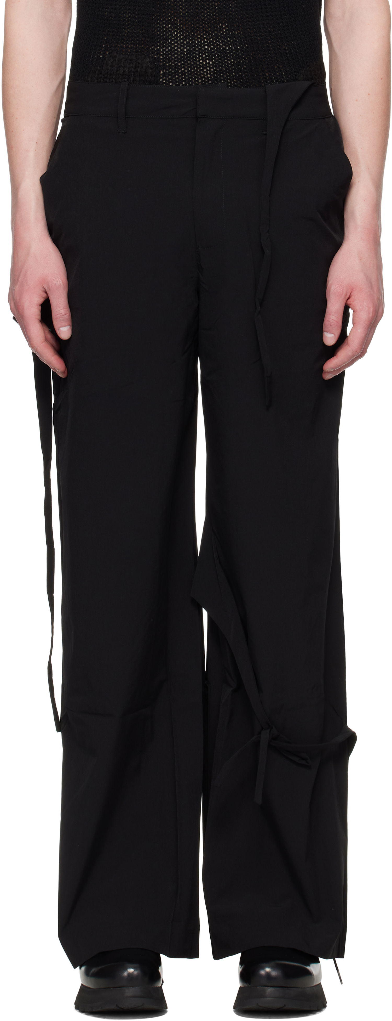 Nohavice HELIOT EMIL HELIOT EMIL Lavic Tie Waist Trousers Čierna | SS25_M_10_194_BLK01, 0