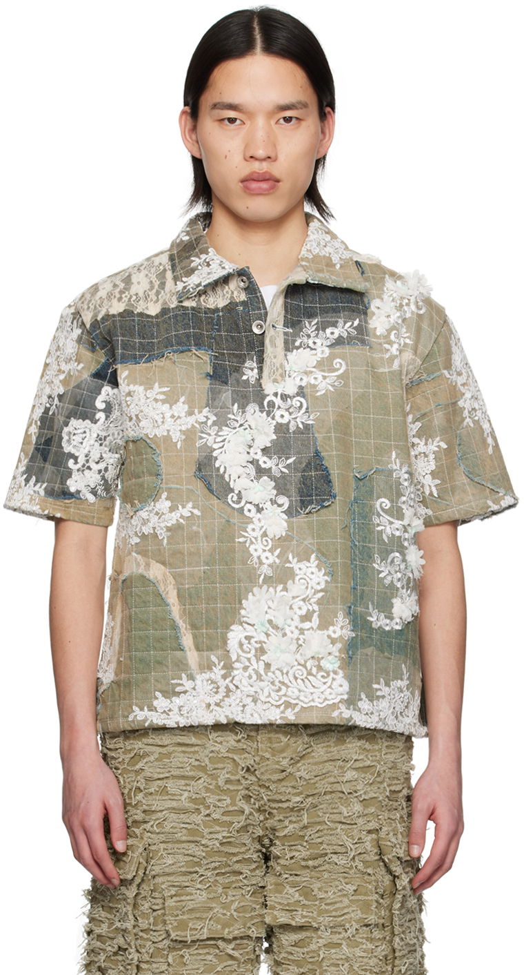 Polo tričko Who Decides War Patchwork Quilted Lace Appliqué Short-Sleeve Polo Shirt Rôznofarebný | 1110360009SS24, 0