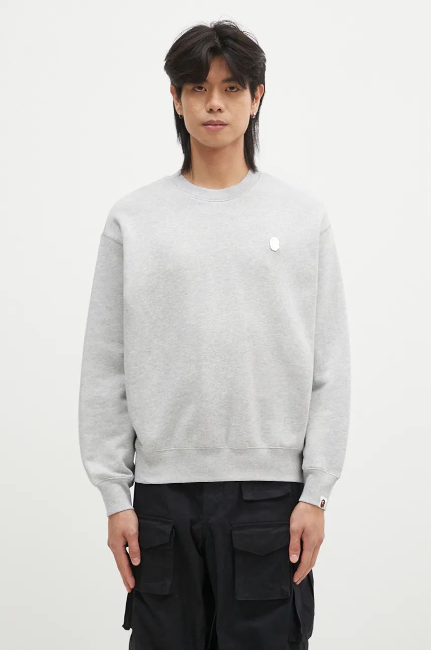 Mikina BAPE Relaxed Fit Crewneck Sweatshirt Šedá | 1K80113308, 0
