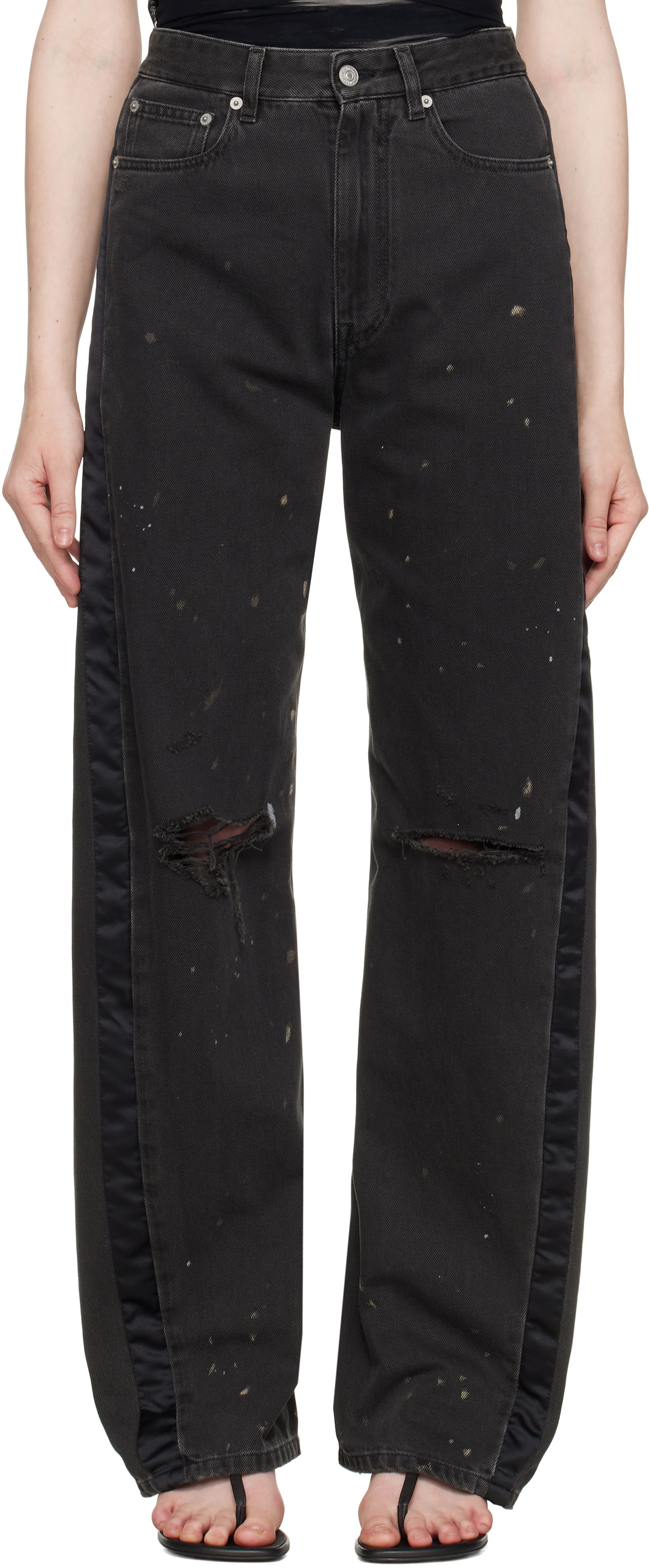 Džínsy Maison Margiela MM6 Maison Margiela 5 Pockets Distressed Jeans Čierna | S62LB0190 M30011, 0