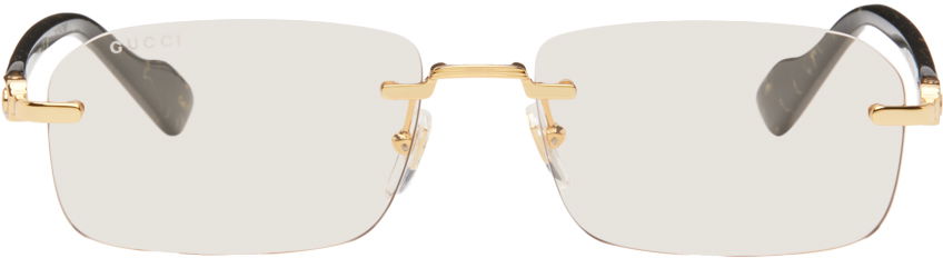 Rimless Sunglasses "Gold & Black"