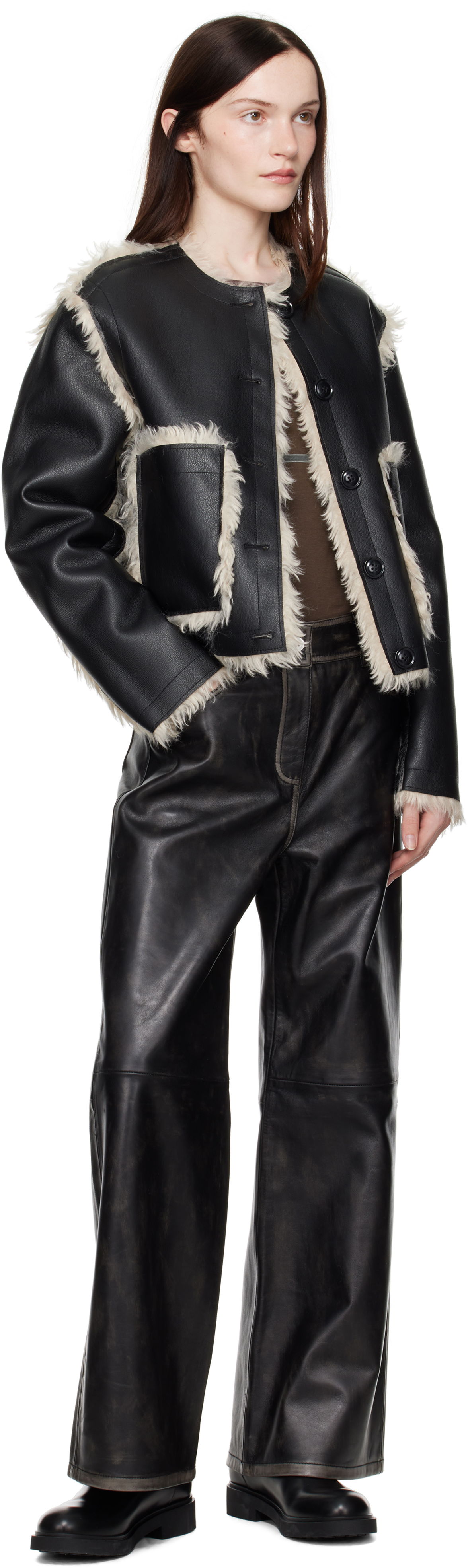 Stand Studio Mylah Wide-Leg Leather Pants