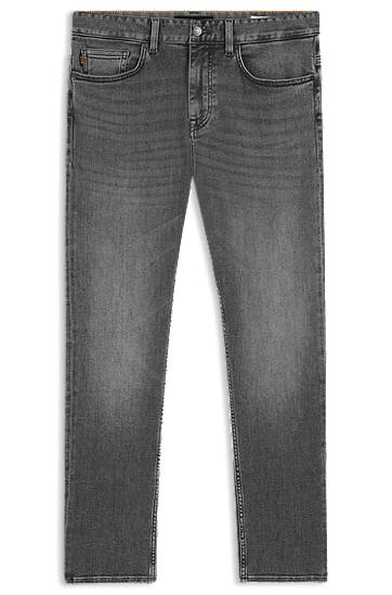 Džínsy BOSS Delaware Slim-Fit Soft-Motion Jeans Šedá | 50549525