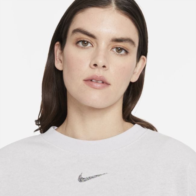 Mikina Nike Sportswear Collection Essentials Oversized Fleece Crew Biela | DJ6937-094, 1