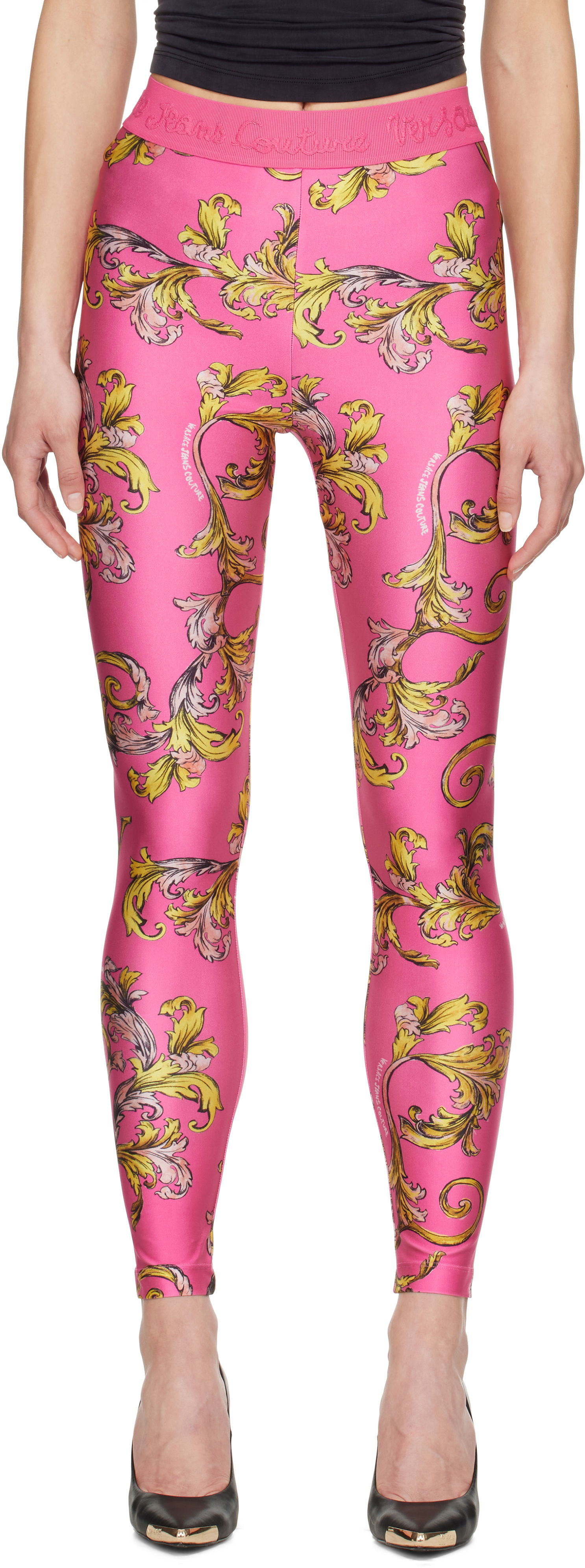 Legíny Versace Versace Jeans Couture Barocco Print Leggings Ružová | E78HAC101_EJS470, 0