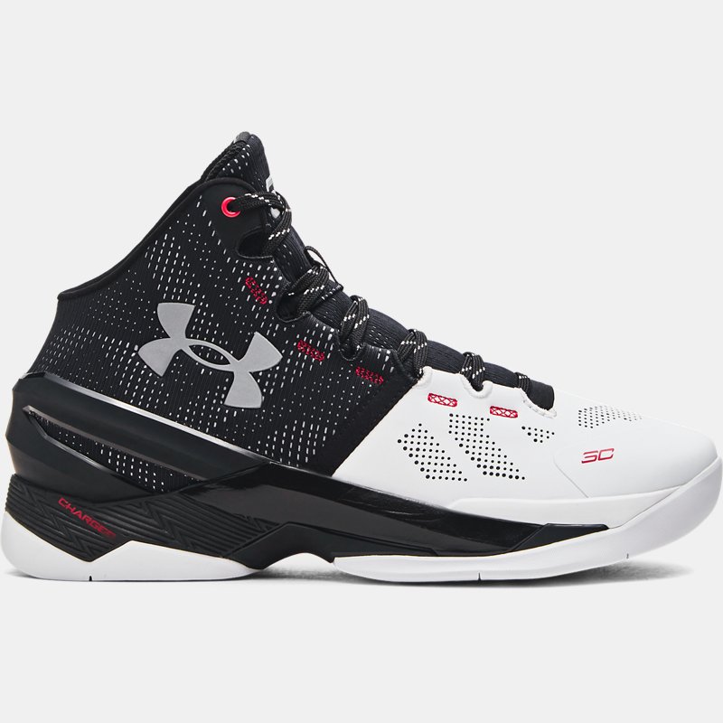 Tenisky a topánky Under Armour Unisex Curry 2 Basketballschuhe Weiß / Schwarz / Metallisch Silber 40 Čierna | 3027361-101