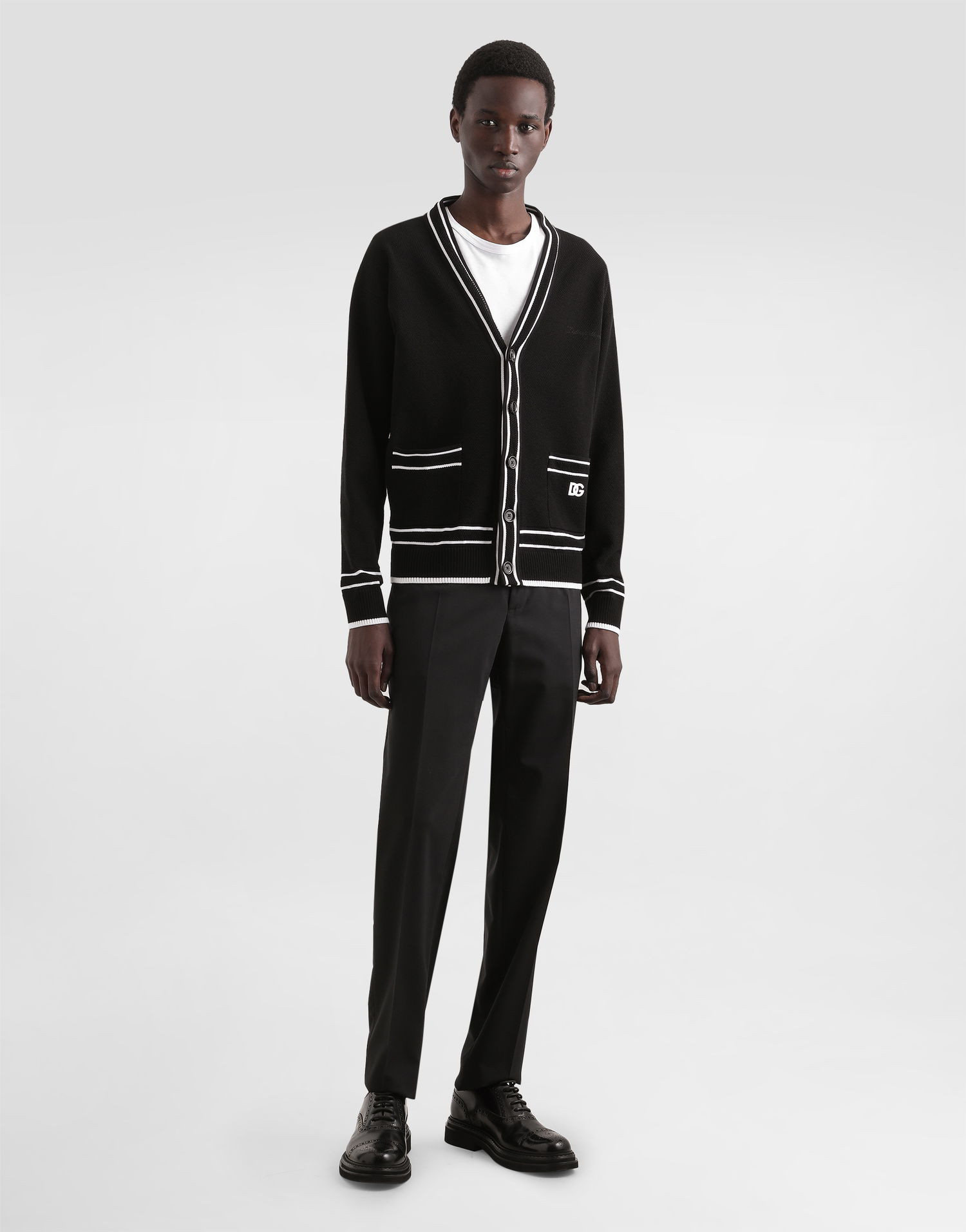 Sveter Dolce & Gabbana Dolce & Gabbana Oversized Cotton Piqué Cardigan Čierna | GXV13ZJBCGYN0000, 1