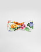 Dolce & Gabbana Poplin Twist Headband with Floral Print