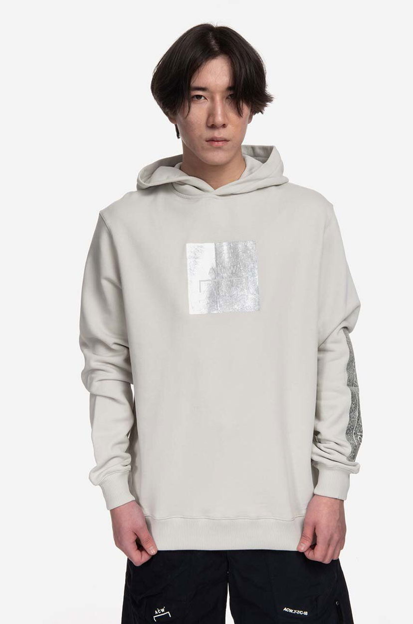 Mikina A-COLD-WALL* Foil Grid Hoodie ACWMW101 Hoodie Béžová | ACWMW101