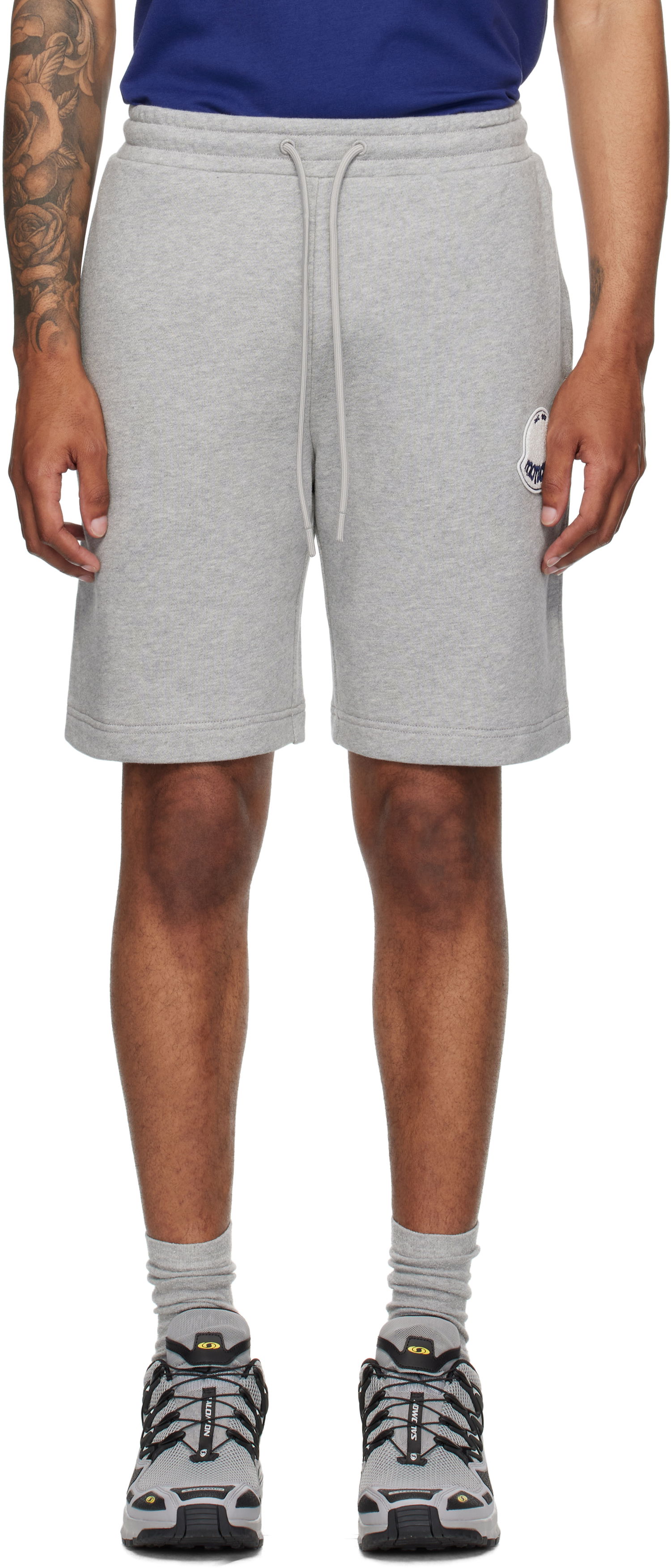 Šortky Moncler Moncler Logo Patch Cotton Shorts Šedá | K20918H0000489AZU, 0