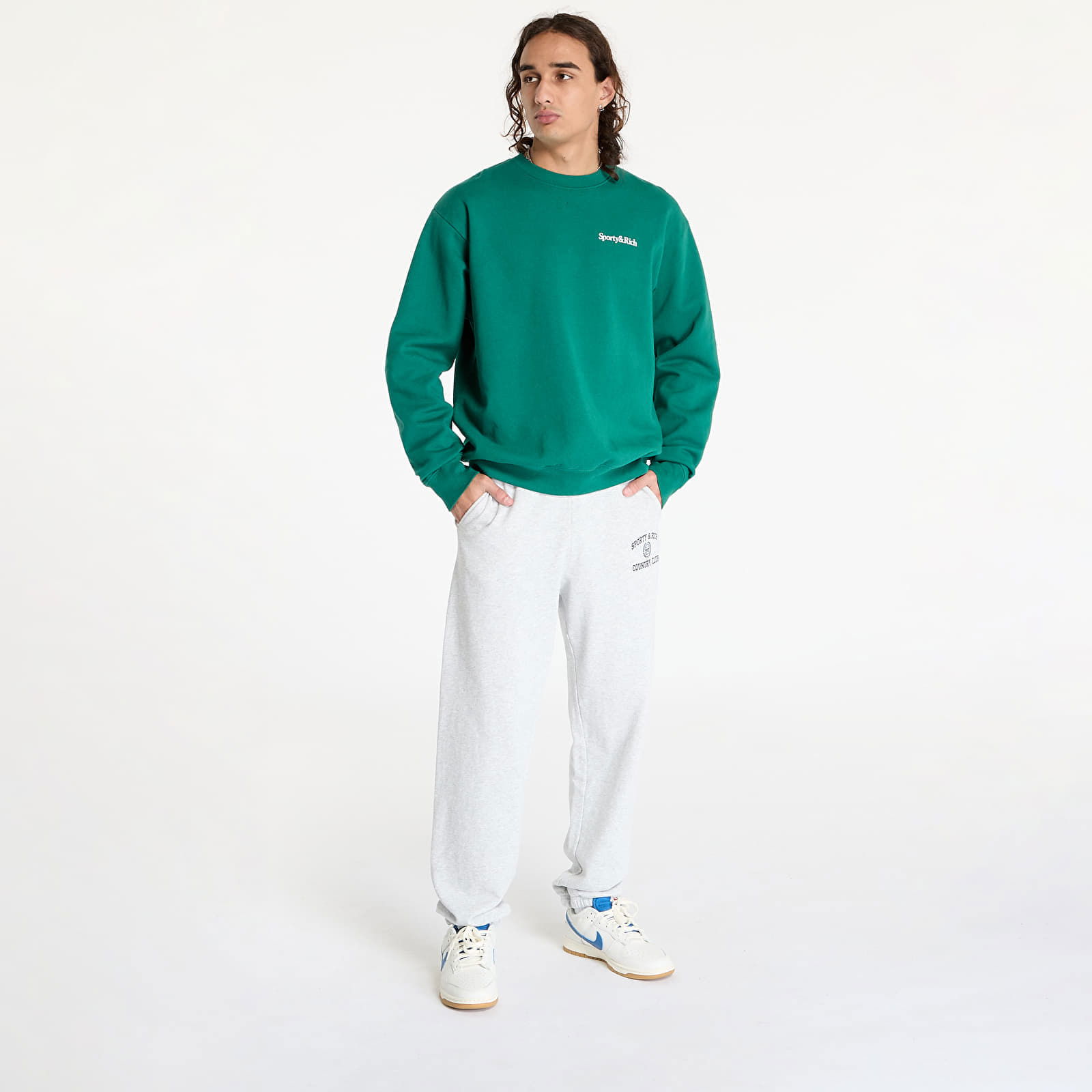 Health Is Wealth Crewneck UNISEX Alpine/ White XS