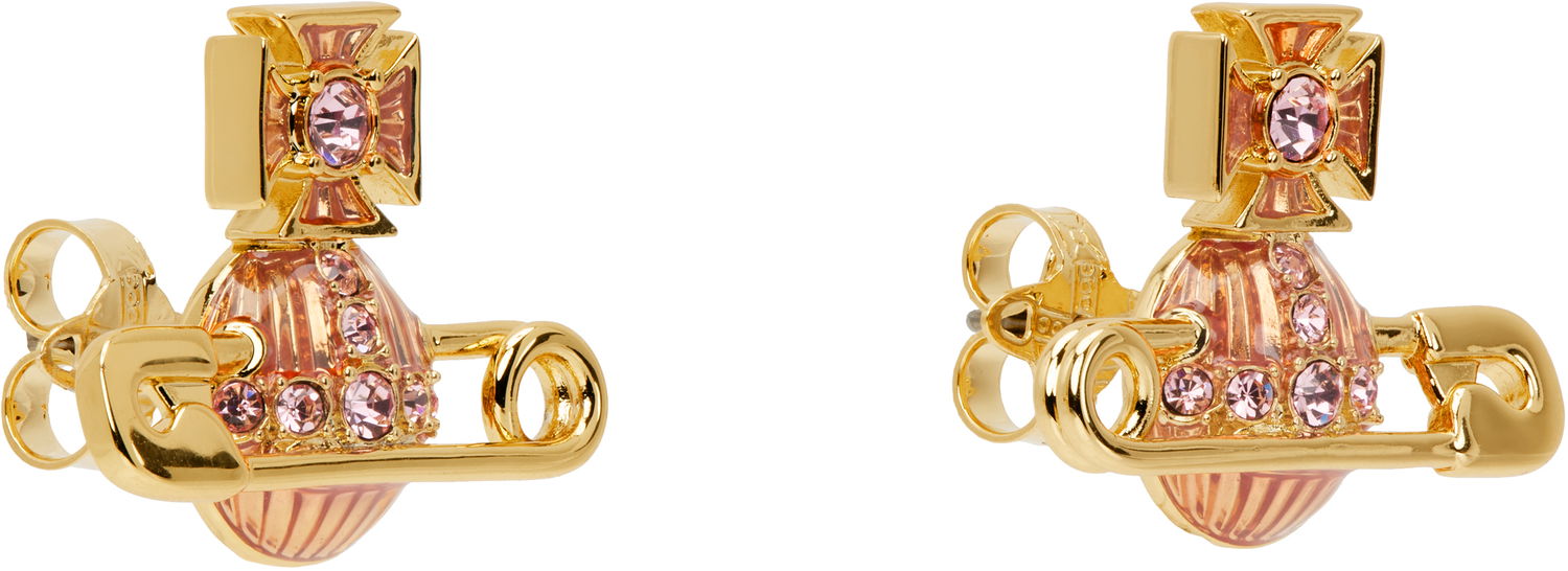 Náušnice Vivienne Westwood Vivienne Westwood Kitty Orb Safety Pin Earrings Ružová | 6201033P-02R850-, 1