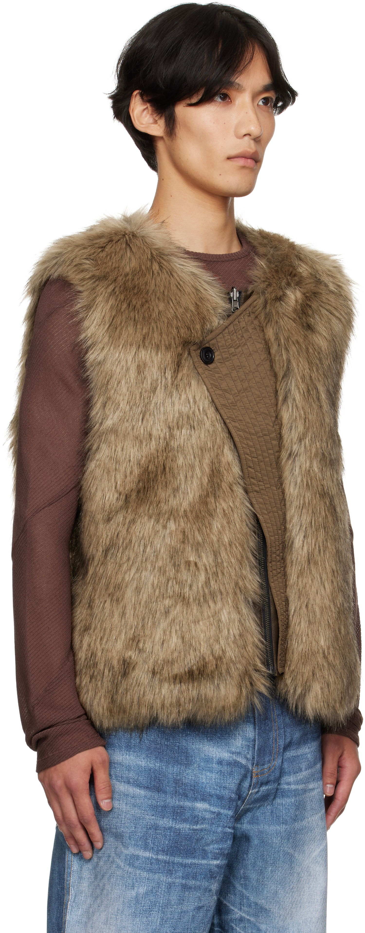 Vesta Andersson Bell Andersson Bell Reversible Faux-Leather & Faux-Fur Vest Hnedá | awa722u, 1