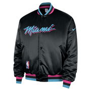 NBA Miami Heat City Edition Premium Satin Bomber Jacket
