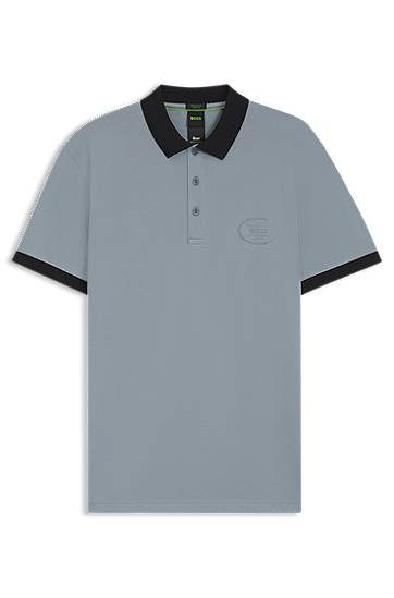 Polo tričko BOSS Moisture-Wicking Stretch Piqué Polo Shirt Modrá | 50544192, 0