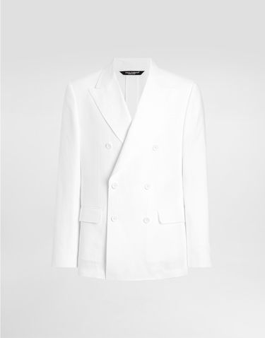 Bunda Dolce & Gabbana Dolce & Gabbana Double-breasted Linen Jacket Biela | G2QS7TFU4MCW0800, 0