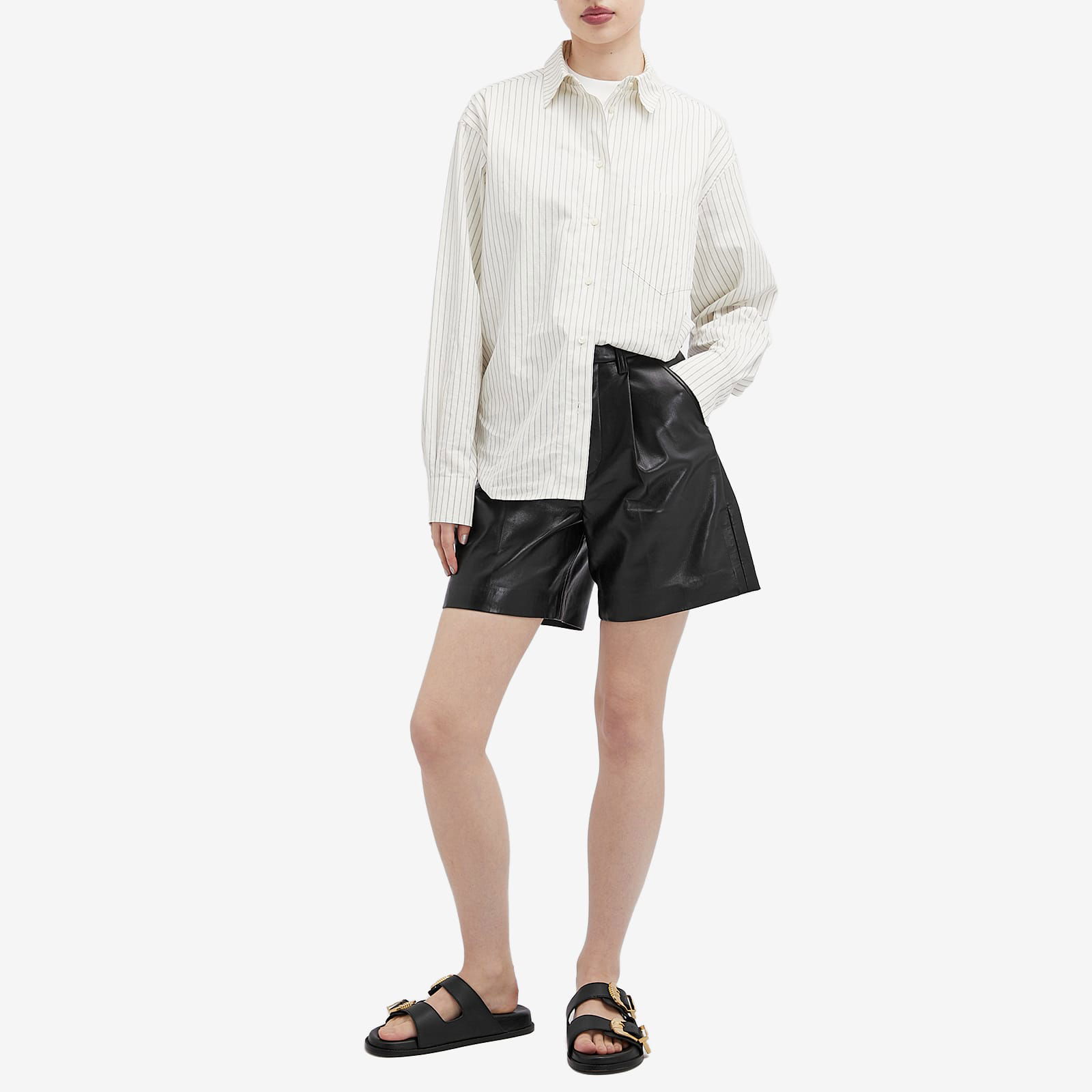 Carmen Black Leather Shorts