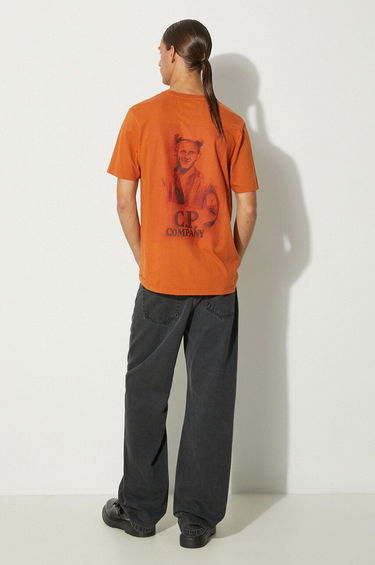 Tričko C.P. Company 24/1 Jersey Pencil Effect Graphics T-Shirt Hnedá | 17CMTS242A005431G, 1