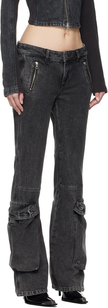 Cargo nohavice Diesel Black D-Poky-S Low Rise Cargo Jeans Čierna | A14739 0CBDH D-POKY-S PANTALON, 1
