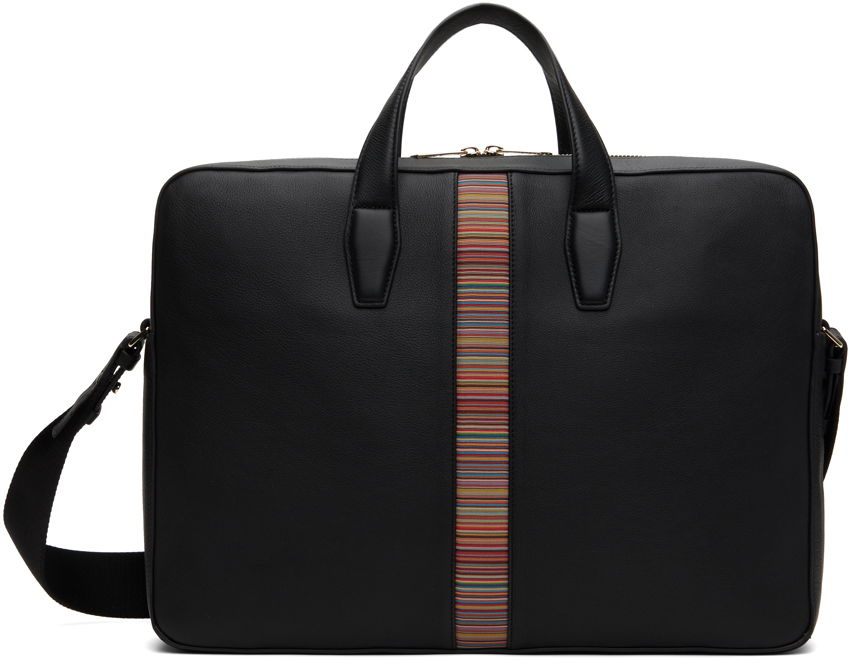 Cestovná taška Paul Smith Paul Smith Leather Signature Stripe Briefcase Čierna | M1A-6603-BMULTI-79-0, 0