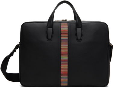 Cestovná taška Paul Smith Paul Smith Leather Signature Stripe Briefcase Čierna | M1A-6603-BMULTI-79-0, 0