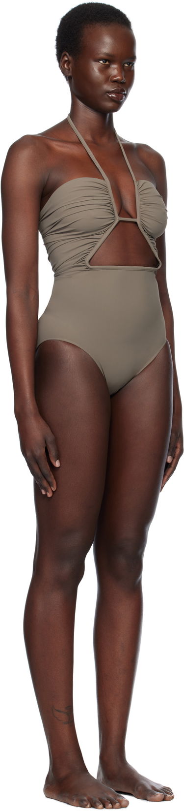 Plavky Rick Owens Rick Owens Hollywood Prong Bather One-Piece Swimsuit Čierna | RP01E7087 NS, 4