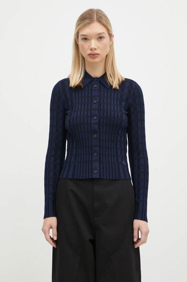 Košeľa MAISON KITSUNÉ Checked Wool Cardigan Modrá | NW00412KF0003, 0