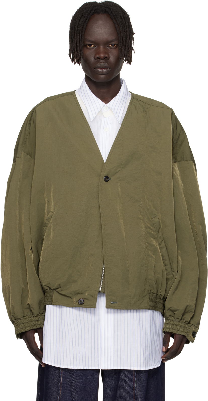 Bomber bunda HED MAYNER Hed Mayner Bomber Jacket Zelené | HMMB10028A-HB219