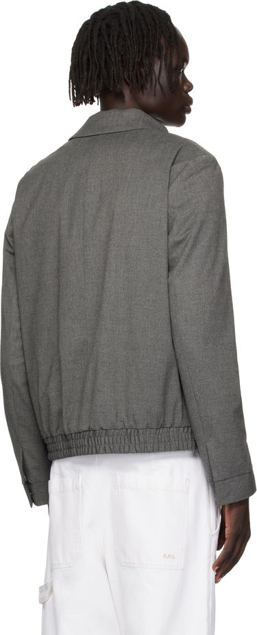 Bunda BOSS Slim-Fit Stretch Flannel Jacket Šedá | 50547290, 2
