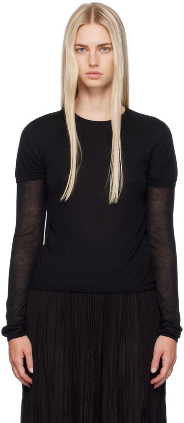Tričko TOTEME TOTEME Layered Long Sleeve T-Shirt Čierna | 243-WRT0348-YA0079, 0