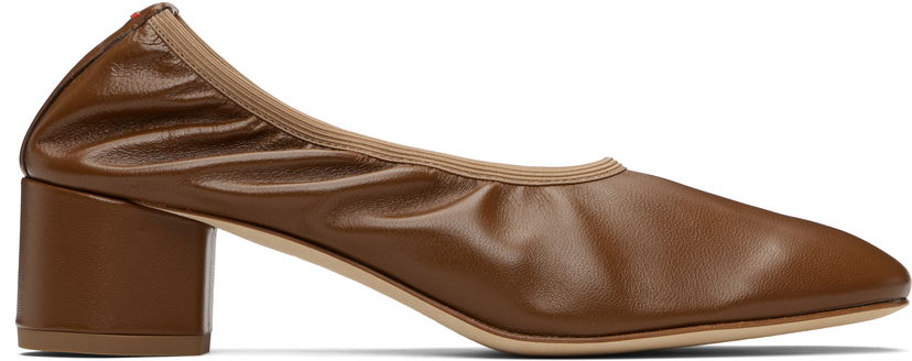 Šaty Aeyde Aeyde Gemma Leather Block Heel Pumps Hnedá | A11-PU0215001222-225