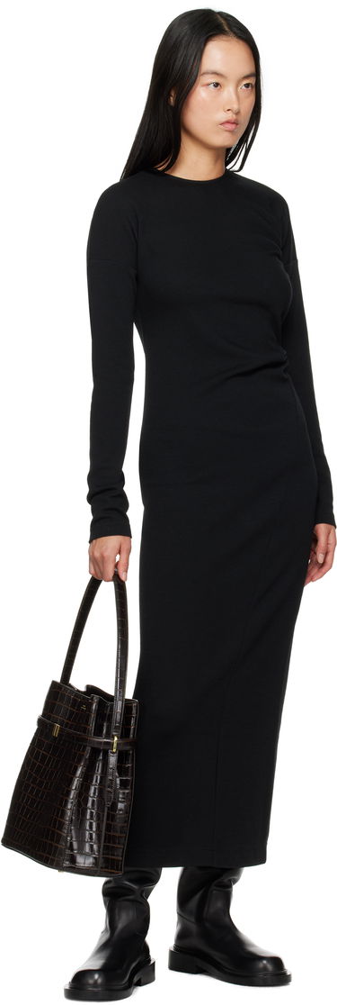 Šaty TOTEME TOTEME Women's Twisted Jersey Midi Dress Čierna | 244-WRD824-FB0294, 3