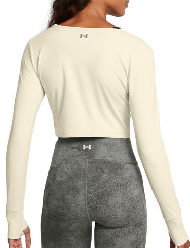 Crop Top Under Armour Workout Top Long Sleeve Biela | 1386443-273, 1