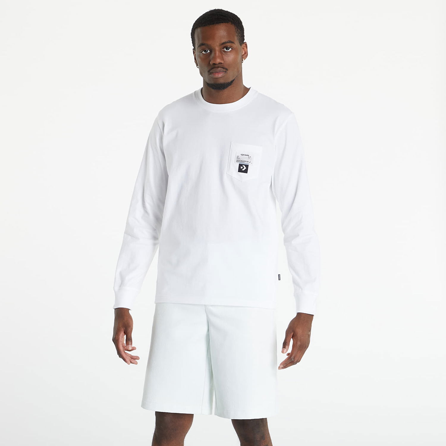 Tričko Converse Long Sleeve Pocket Tee Biela | 10023693-A01, 0