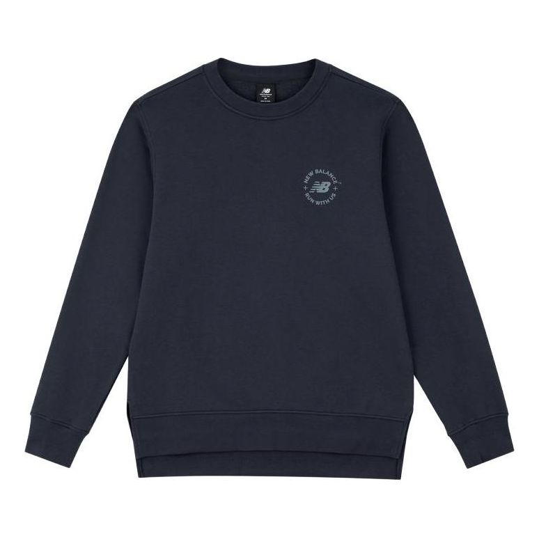 Mikina New Balance Logo Pullover Sweatshirt Modrá | AMT33343-ECL